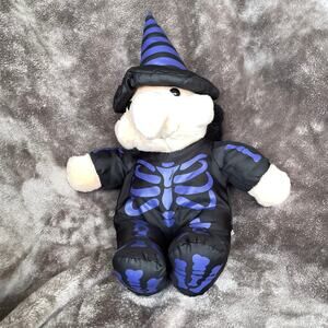 Halloween Witch in Skeleton Costume Plush Doll Nylon Vintage Y2K Toy Stuffed